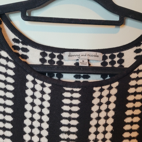 Danny & Nicole Black/White Stripe Sweater Dress Medium - Picture 3 of 4